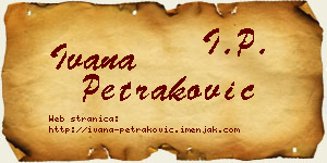 Ivana Petraković vizit kartica